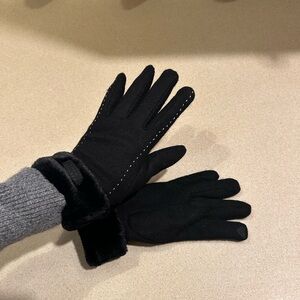 Elegant Black Women's Faux Fur Gloves